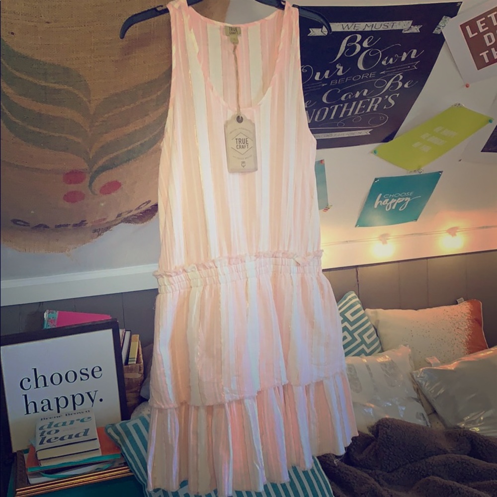 True Craft babydoll dress. Pink/ivory. S. ⭐️NWT⭐️